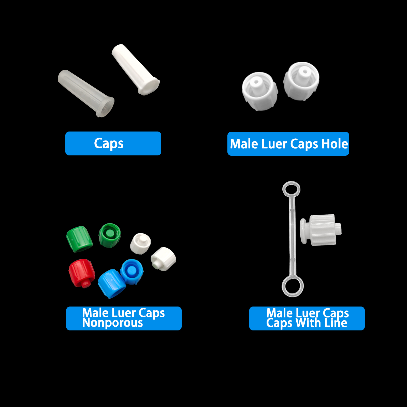 500pcs Male Luer Caps Hole for - огляд і ціна Medical Labs